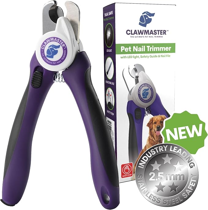 LED Pet Nail Clippers – Illuminated Dog & Cat Claw Trimmer with 3.5mm Stainless Steel Blade, Safety Guard & Built-in Light for Safe, Easy Grooming
