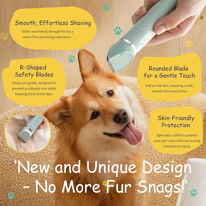 Dog Clippers for Grooming,Grooming kit 4 in 1 with Nail Grinder,Adaptable for Large and Small Dogs and Cats,Low Noise USB Rechargeable,Shaver Grooming Supplies for Pet Cats Dogs