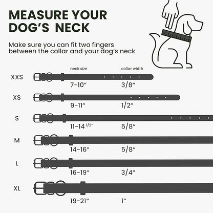 BRONZEDOG Rolled Leather Dog Collar with QR ID Tag Adjustable Soft Round Collars for Small Medium Large Dogs Puppy Cat (Black Night, 11-14 1/2 inch)…