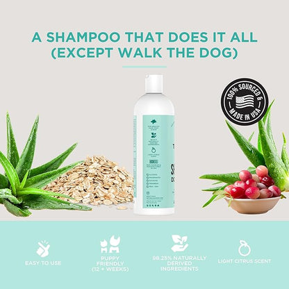 Natural Rapport Pet and Dog Shampoo - The Only Dog Shampoo Dogs Need - Complete Wash for Pets, All Breeds (16 fl oz.)