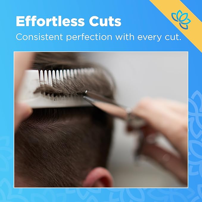 Equinox Professional Hair Scissors Set - Premium Essential Kit, Includes Hair Cutting Scissors, Thinning Shears, Straight Razor, Basic Comb, Cleaning Cloth, & Sandpaper - Hair Salon & Barber Supplies