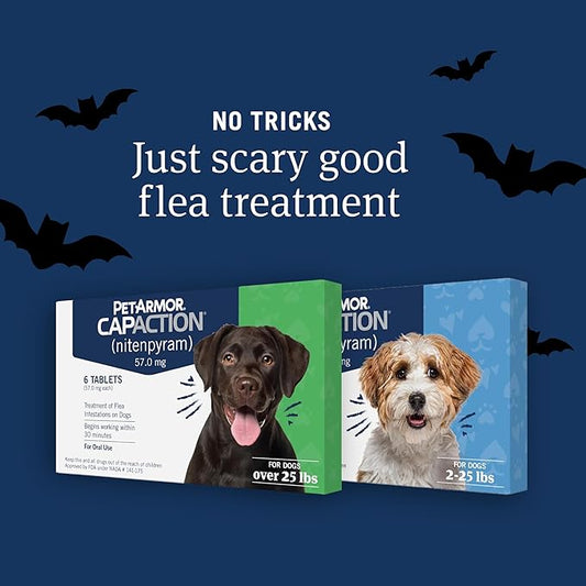 PetArmor CAPACTION (nitenpyram) Oral Flea Treatment for Dogs, Fast Acting Tablets Start Killing Fleas in 30 Minutes, Dogs 2-25 lbs, 6 Doses