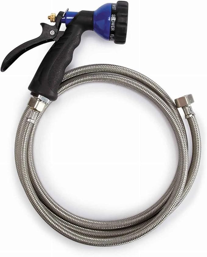 Master Equipment 6-in-1 Spray Hoses — Versatile, Brightly Colored Hoses for Use in Pet Grooming Shops - 60", Black