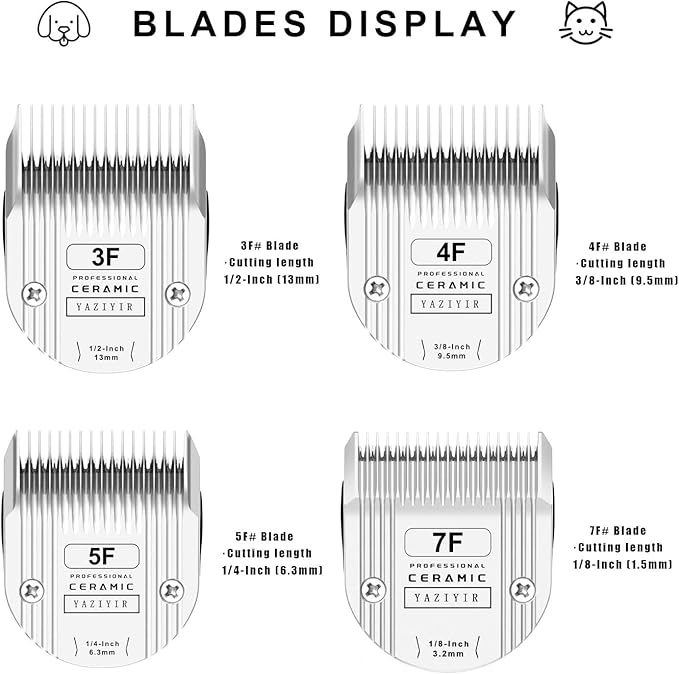5F Dog Grooming Detachable Ceramic Blade,Compatible with WAHL 5 in 1 Blade for Wahl Arco, Bravura, Chromado, Creativa, Figura, and Motion Clippers. Cut Length 1/4-Inch 6.3mm