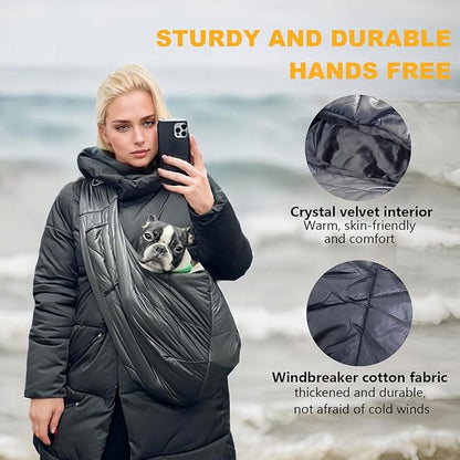 Cat and Dog Sling,Hands-Free Pet Carrier for Puppies,Dog Slings for Small Dogs for Small Pets,Windproof,Warm and Comfortable
