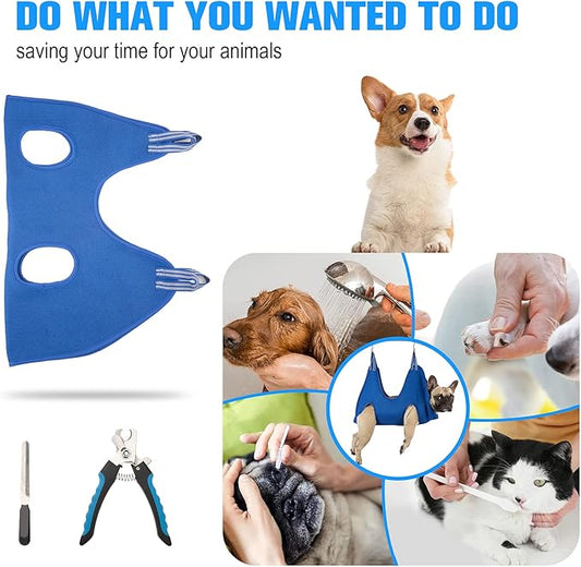 Dog Pet Grooming Hammock,XL Dog Hanging Harness for Nail Clipping, Dog Trimming Cutting Hammock, Dog Sling Holder Helper for Large Dogs, Dog Grooming Restraint Bag