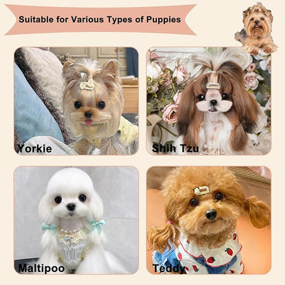 Soft Bristle Cat-Ear Puppy Brush Small Dogs Gentle Comb Grooming Tool Yorkie Shih Tzu Maltipoo Maltese (Black)