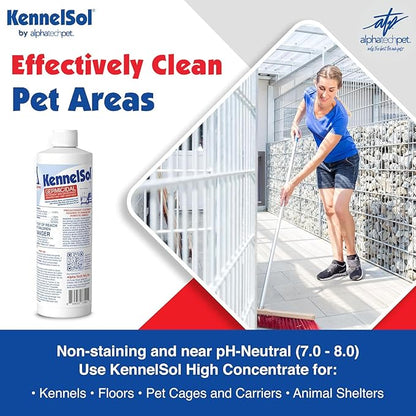 atp 1-Step Kennel Cleaner - EPA Registered Liquid Concentrate Disinfectant and Deodorizer, Effective Against Bacteria and Viruses - 1 Pint by Alpha Tech Pet