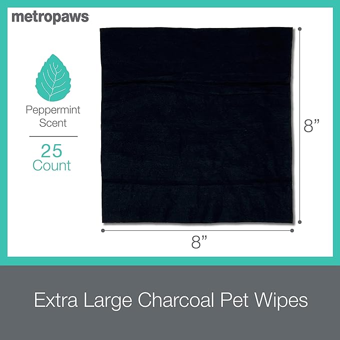 MetroPaws Peppermint Dog Wipes, 25 Extra Large, Thick Cleaning Wipes & Waste Packs XL - 200 Extra Large Dog Bags, Leakproof, Durable Pet Waste Bags for Easy Cleanup [PINK]