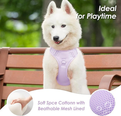 No Pull Dog Harness, Puppy Vest with Front Clip for Small Medium Large Sized Dog(Light Purple,XS)