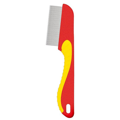 Comb with Rubber Handle for Dogs & Cats, Fine Tooth Dog Comb for Grooming