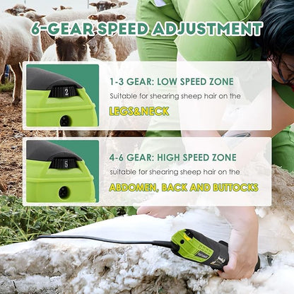 CGOLDENWALL 850W Sheep Shears Electric Sheep Clipper, Farm Livestock Grooming Clipper Kit, Heavy Duty Animal Hair Trimmer for Goats Alpaca Sheep, 13-Straight-Teeth Blade 110V