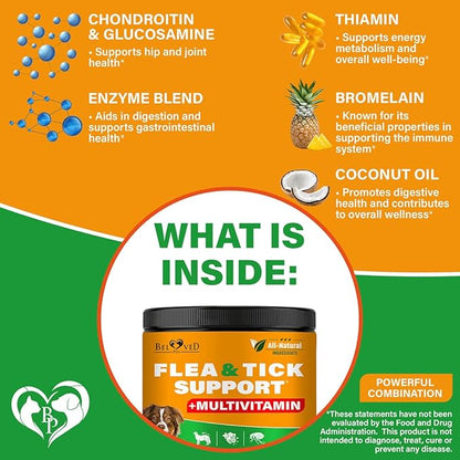 Flea and Tick Prevention Chewable Pills for Dogs - Revolution Oral Flea Treatment for Pets & Complex Multivitamin -Natural Pest Control & Defense Chews - Small Tablets Made in USA (10 Oz)