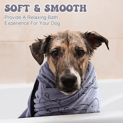 Peryiter 8 Pcs Dog Drying Towels Bulk 55'' x 28'' Pet Grooming Absorbent Microfiber Dog Bath Towels Quick Drying Puppy Bathing Towel for Small Medium Large Cats Pets Bathing Grooming(Grey)