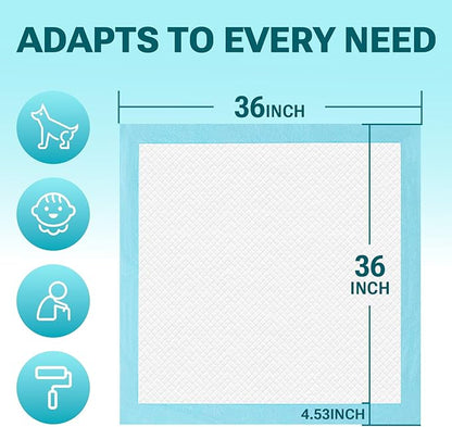 100 Count Disposable Bed Pads for Adult 36" x 36", Chucks Pads Underpads Bed Liner for Incontinence, Extra Large Puppy Pads / Dog Pee Pads / Wee Wee Pads for Training, XL