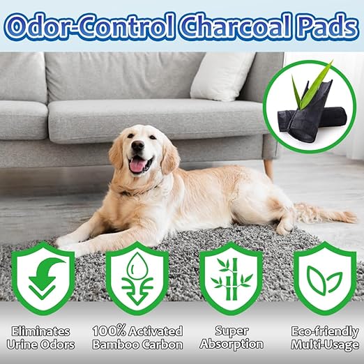 Charcoal Puppy Pads Extra Large 30"x36", 30 Count Super Absorbent Pee Pads for Dogs, Disposable Urine Bed Underpads for Doggy, Thicken XXL Disposable Pet Underpads, Piddle Pee Sheets X-Large