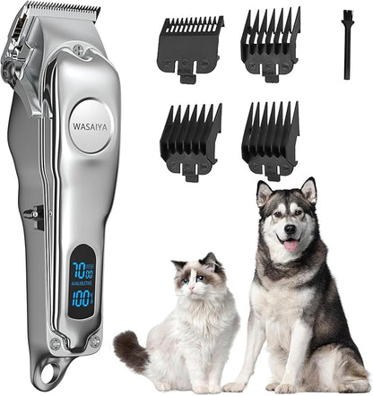 Dog Clippers for Grooming, Professional Dog Grooming Clippers, Heavy Thick Hair&Coats, Low Noise, Cordless, LED Display, Small & Large Dogs Cats, Pets and Animals