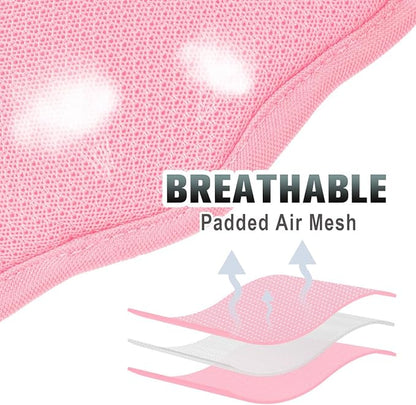 BARKBAY No Pull Dog Harness Large Reflective Dog Harness with Front Clip and Easy Control Handle for Walking Training Running with ID tag Pocket(Baby Pink,M)