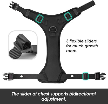 No Pull Dog Harness, Puppy Vest with Front Clip for Small Medium Large Sized Dog(Black,XL)