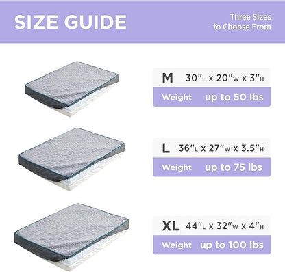 Lesure Dog Bed Cover - Extra Large Dog Bed Washable Removable Cover, Replacement Cover for Orthopedic Pet Mad Beds, 44x32x4 Inches Grey