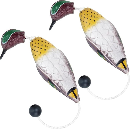 2 Pcs Mottled Mallard Mandarin Duck Dummy Bumper Toys for Hunting Retriever Dog Training, Retriever Outdoor Training Toy，Hunting Recognition Trainers, Foam Pet Interactive Toys