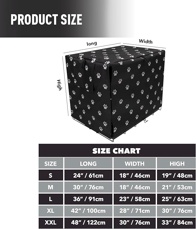 Dog Crate Cover 30 Inch for Wire Crate 600D Oxford Fabric Indoor/Outdoor Durable Waterproof & Windproof Pet Kennel Cage Cover(30"x18"x21")