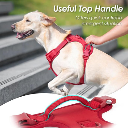 No Pull Dog Harness, Puppy Vest with Front Clip for Small Medium Large Sized Dog(Burgundy Red,M)