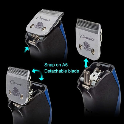 Detachable Ceramic Blade - Size 7F Blade 1/8", Made of High-Tech Ceramic Materials, Compatible with Most Andis, Oster, Wahl A5 Clippers