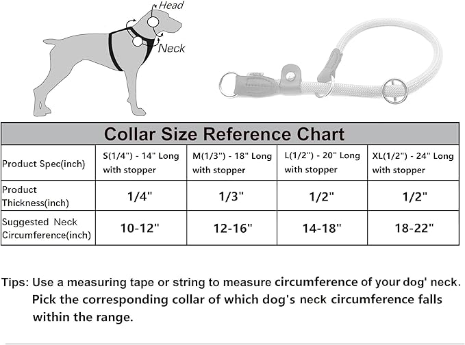 Braided Rope Collar, Training Dog Collar, Round Martingale Collar, Slip Collar with Adjustable Stopper and Slidable Stop Ring - Ideal for Small Dogs (S(1/4") - 14" Long, Purple)
