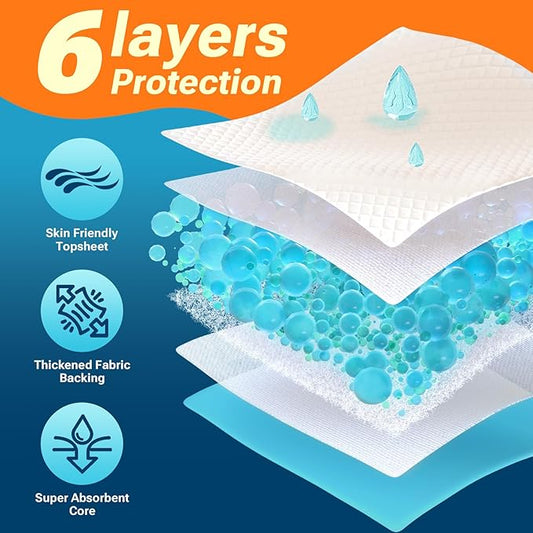 30" x 36" 100 Count Super Absorbency Disposable Bed Pads for Adults, Leakproof Quick Drying Underpads for Adults Baby Puppy, Incontinence Pads, Puppy Pad Dog Training Pee Pads