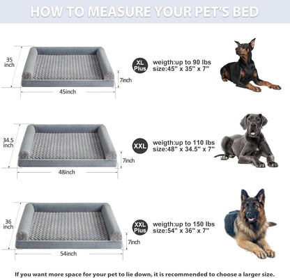 BFPETHOME Dog Beds Dogs, Orthopedic Dog Bed for Dogs,Big Waterproof Couch Pet Bed with Removable Washable Cover