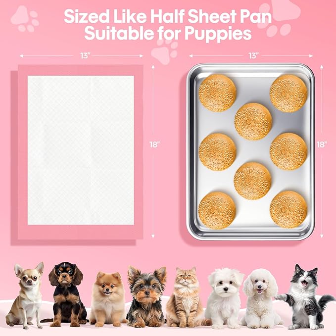 Puppy Pads Disposable Puppy Training Pads 13" x 18" -100 Count Puppy Pads | Premium Puppy Potty Training Pads，Underpads Ultra Absorbent Incontinence Pet Training Pads (S (13" X 18" - 100 Pcs ))