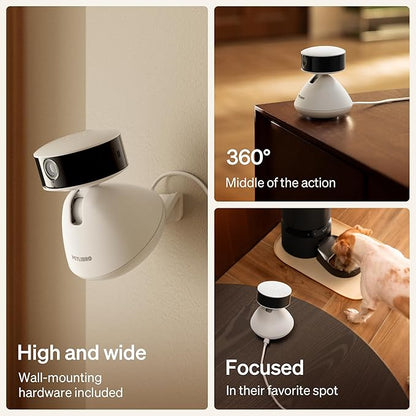 PETLIBRO 2-Packs AI Pet Camera Indoor with Phone app, Multi-Pet Recognition & AI Summary, 360° Auto Tracking Night Vision Cat cam Dog cam, [One Dog Camera Requires One Subscription]
