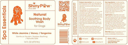 Jasmine & Honey Spa Body Wash for Dogs by Shiny Paw 16 oz | Dog Itchy Skin Relief & Aging Coat | Hypoallergenic Dog Shampoo for Smelly Dogs | Made in USA