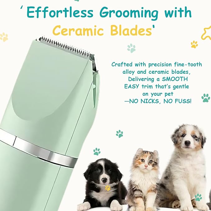 Dog Clippers for Grooming,Grooming kit 4 in 1 with Nail Grinder,Adaptable for Large and Small Dogs and Cats,Low Noise USB Rechargeable,Shaver Grooming Supplies for Pet Cats Dogs