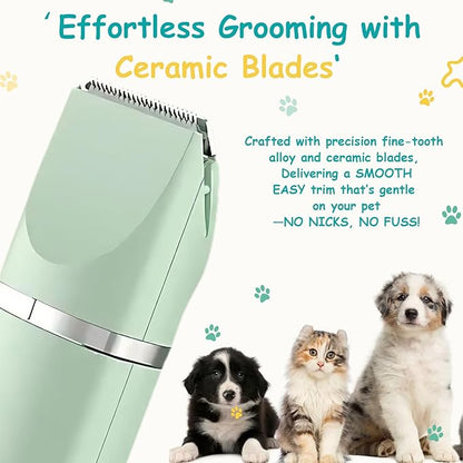 Dog Clippers for Grooming,Grooming kit 4 in 1 with Nail Grinder,Adaptable for Large and Small Dogs and Cats,Low Noise USB Rechargeable,Shaver Grooming Supplies for Pet Cats Dogs