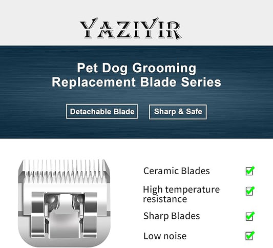 10+7FC+5FC+4FC Pet Dog Grooming Detachable Ceramic Blades Kit,Compatible with Andis,Oster A5,Wahl KM10 Clippers,Cut Length 1/16"(1.5mm) to 3/8" (9.5mm),Small 4-Piece Set