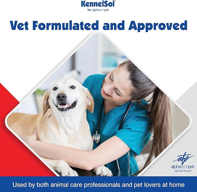 KennelSol 1-Step Kennel Cleaner - EPA Registered Liquid Concentrate Disinfectant and Deodorizer, Effective Against Bacteria and Viruses - 1 Gallon by Alpha Tech Pet