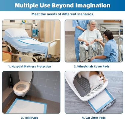 Bed Pads Disposable 30" x 36" [100 Count] Adult Incontinence Underpads, Heavy Duty Absorbent Pee Pad, XL Chucks Leakproof, Extra Large Puppy Training Pad, Waterproof Baby Changing Pad