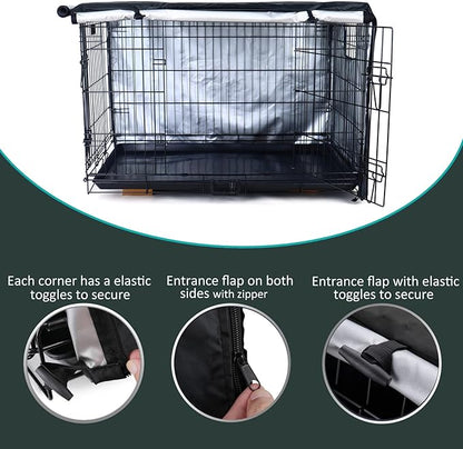 kefit Dog Crate Cover 42 inch, Kennel Cover for Dog Cage, Black