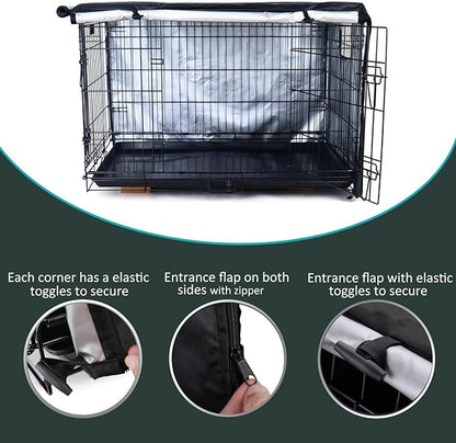 kefit Dog Crate Cover 42 inch, Kennel Cover for Dog Cage, Black