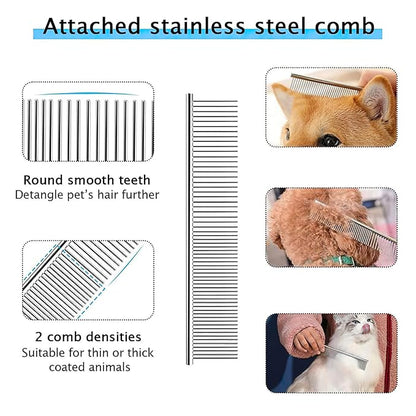 Dog Grooming Brush for Shedding Double Sided Shedding and Dematting Undercoat Rake Comb for Dogs and Cats Pet Dematting Tool for Small Medium Dogs and Cats 2 Pack