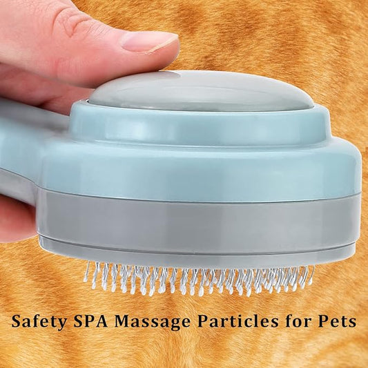 itPlus Pet Grooming Self-Cleaning Hair Brush for Dogs & Cats, Indoor Cats Slicker Brush, Short & Long Hair, Shedding & Undercoat Removal Tool for Kittens & Cats, Blue