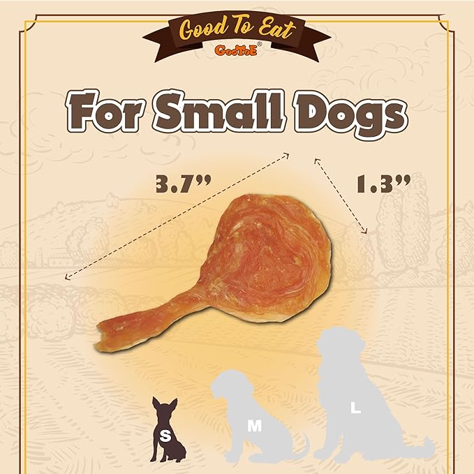 Gootoe Turkey Tendon Dog Treats, Lollipop (S) 5 Pieces per Pack, USA-Sourced Turkey Tendon, Natural Snack, Premium Puppy Chews, Hypoallergenic, Reseal Value Bags, Size for Small Dogs