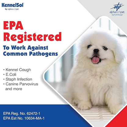 KennelSol 1-Step Kennel Cleaner - EPA Registered Liquid Concentrate Disinfectant and Deodorizer, Effective Against Bacteria and Viruses - 1 Gallon by Alpha Tech Pet