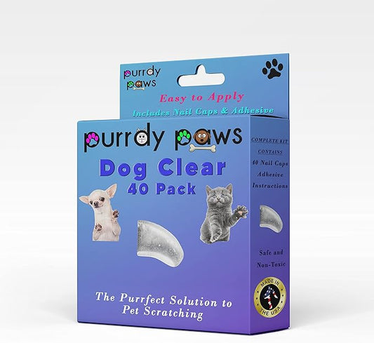 40-Pack Soft Nail Caps for Dogs Claws Clear Medium