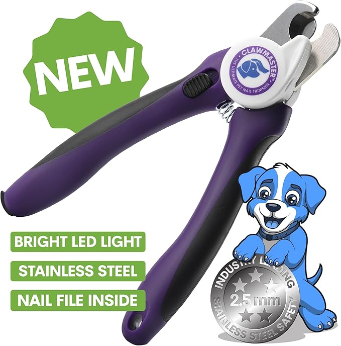 LED Pet Nail Clippers – Illuminated Dog & Cat Claw Trimmer with 3.5mm Stainless Steel Blade, Safety Guard & Built-in Light for Safe, Easy Grooming