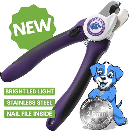 LED Pet Nail Clippers – Illuminated Dog & Cat Claw Trimmer with 3.5mm Stainless Steel Blade, Safety Guard & Built-in Light for Safe, Easy Grooming