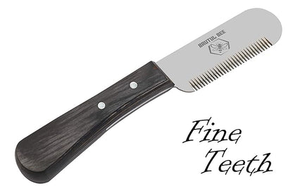 Brutul Bee Dog Grooming Coat Stripping Knife Stripper Trimmer Tool Wooded Handle Stripping Knives Set of 6 in Stainless Steel Non-Slip Tools for Grooming Dogs (Black)