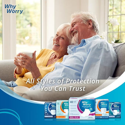 WhyWorry Extra Large Disposable Bed Pads 30" x 36", Super Absorbent Leakproof Incontinence Underpads for Surface Protection, Quilted Chucks Pee Pads for Adults and Babies, 160 Count (4 Packs of 40)